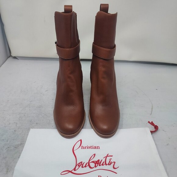 Christian Louboutin Brown Leather CL Chelsea Heel Boot - Picture 6 of 11